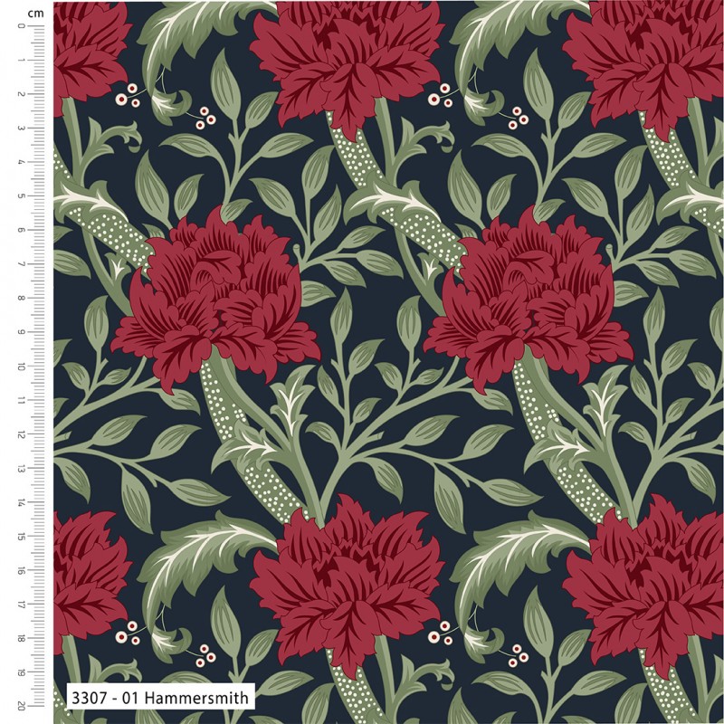 V&A William Morris – Yuletide Bloom – Hammersmith - Organic Cotton Fabric