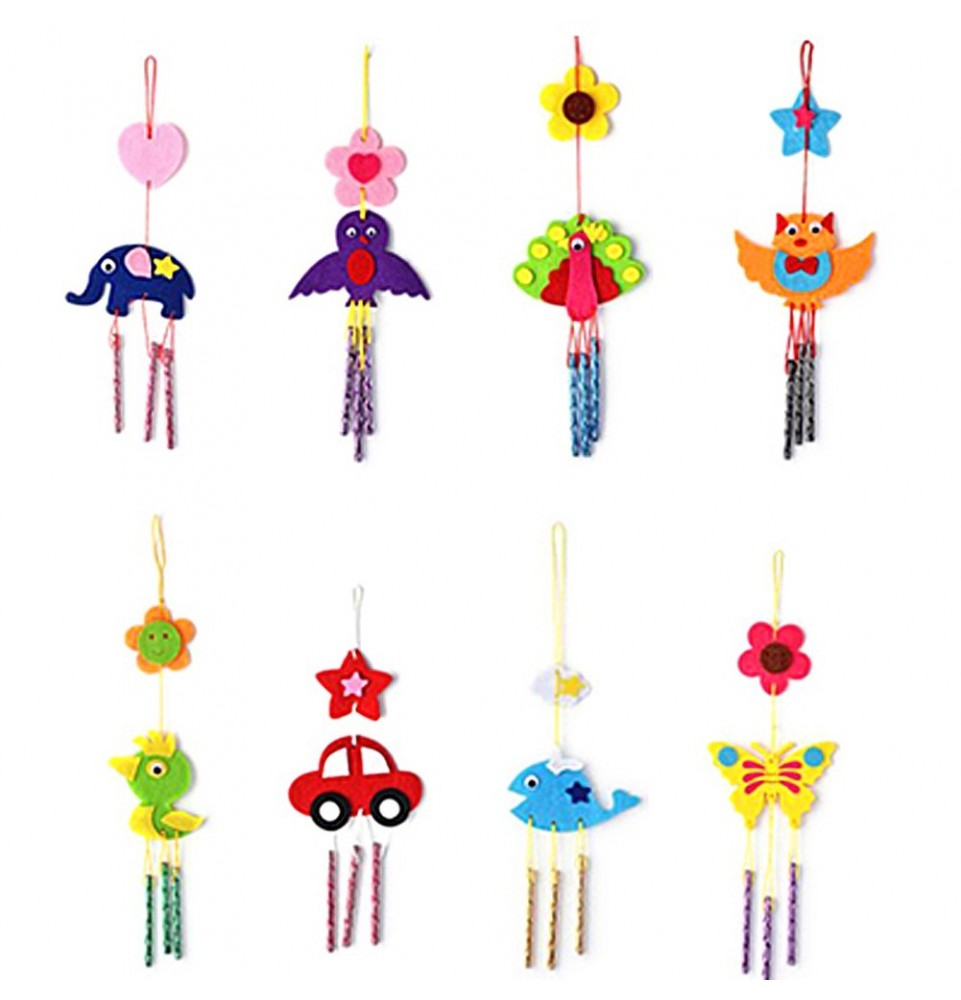 DIY Wind Chime Kits, DIY Craft Kit to Paint, Musical Gift for Girls Boys on Christmas, Birthday, Size: 2.75